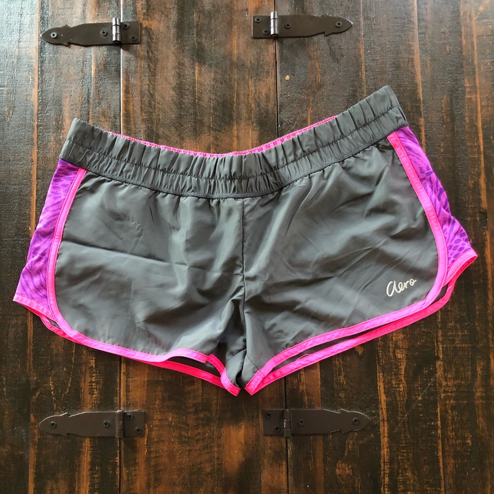 Aeropostale Pink/Gray Athletic Running Shorts